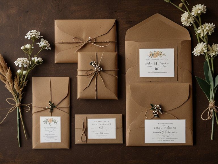 Convite de Casamento no Papel Kraft: Rústico e Sofisticado