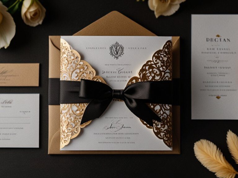 Convites de casamento sofisticados para eventos formais