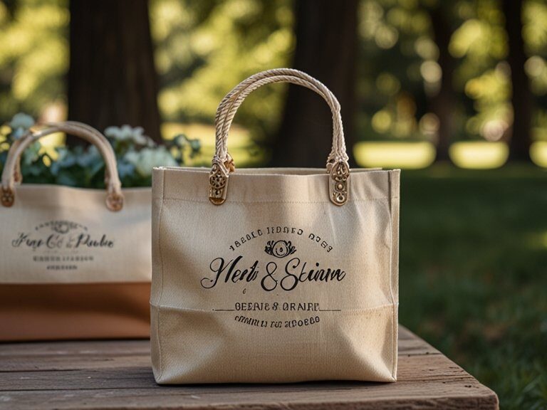 Sacolas personalizadas para casamento ao ar livre: o que considerar
