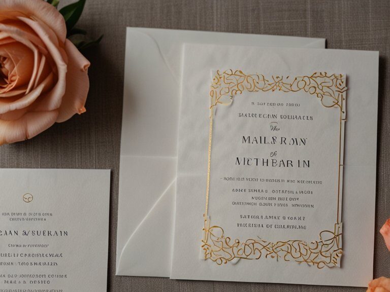 Convites de casamento com estética clean e contemporânea