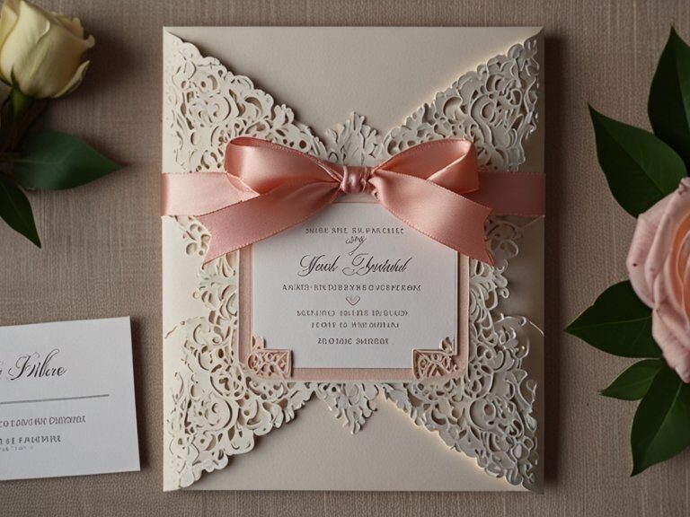 Convites de casamento com estética romântica atemporal