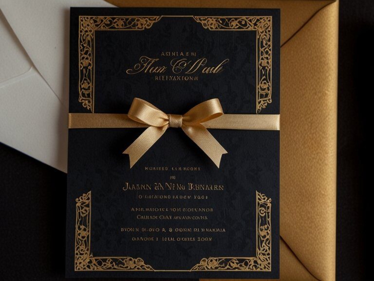 Convites de casamento para eventos formais noturnos