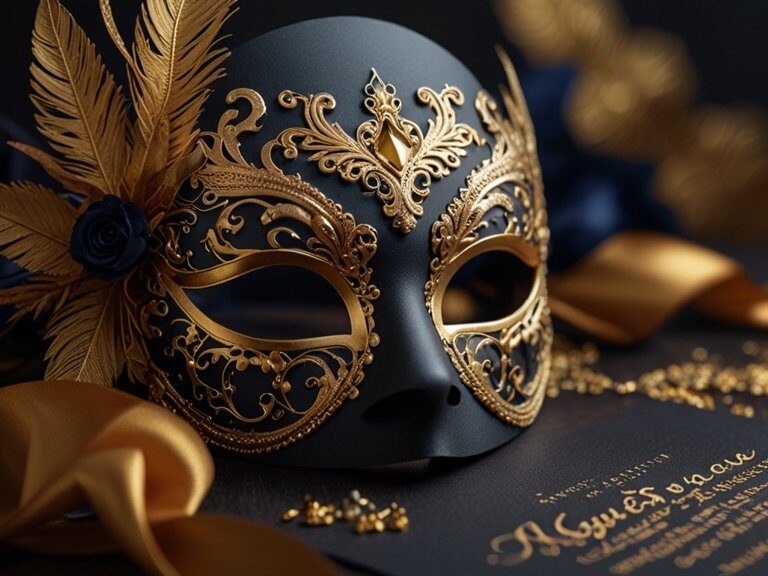 Convite de 15 Anos Tema Baile de Máscaras: Mistério e Elegância