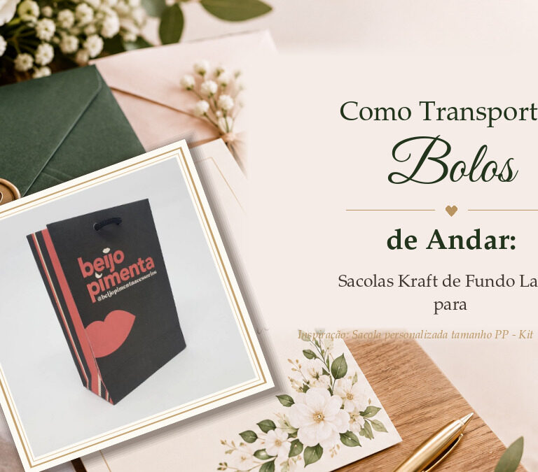Como Transportar Bolos de Andar: Sacolas Kraft de Fundo Largo para Confeitarias
