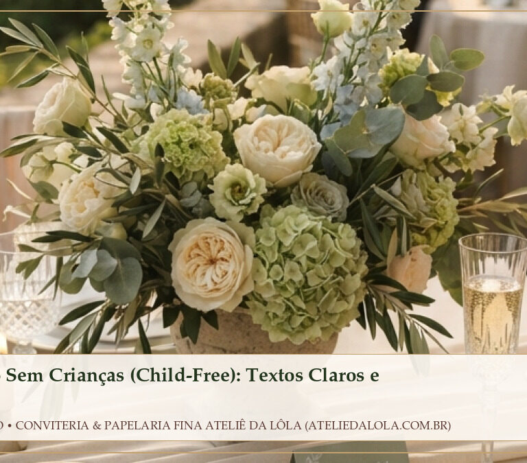 Casamento Sem Crianças (Child-Free): Textos Claros e Educados para o Convite