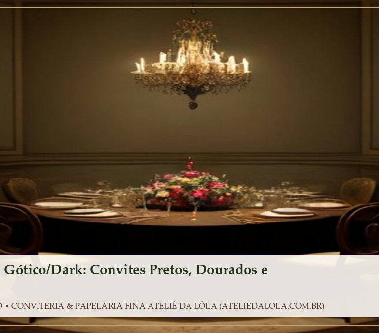 Casamento Gótico/Dark: Convites Pretos, Dourados e Paletas Ousadas para 2026