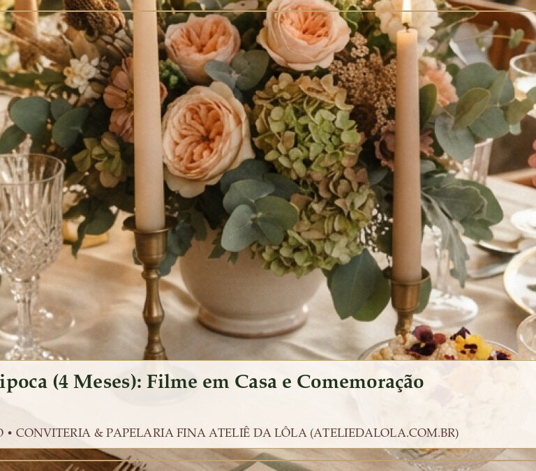 Bodas de Pipoca (4 Meses): Filme em Casa e Comemoração Íntima Gastando Pouco