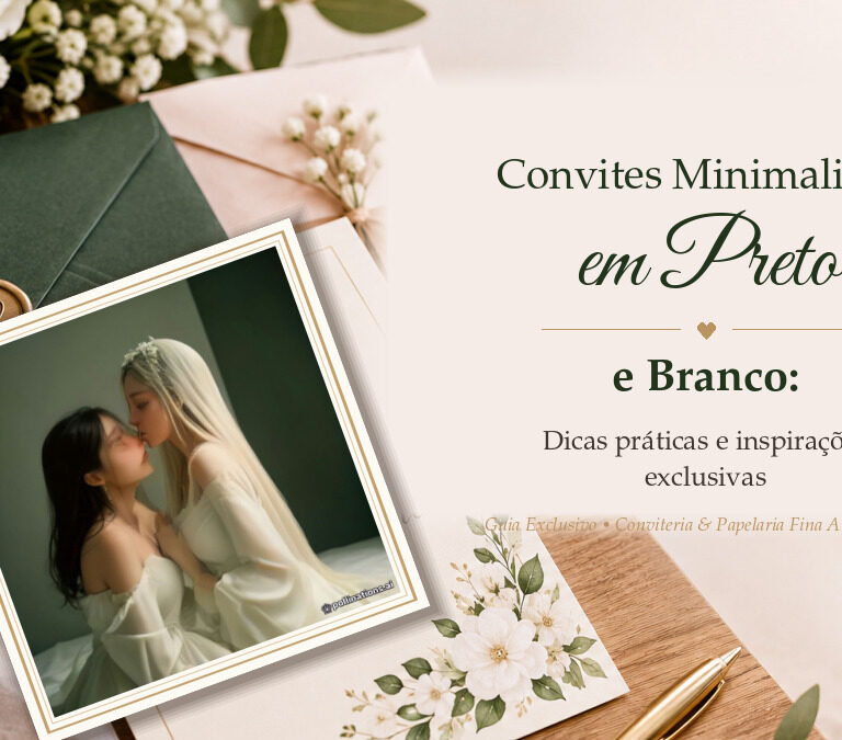 Convites Minimalistas em Preto e Branco